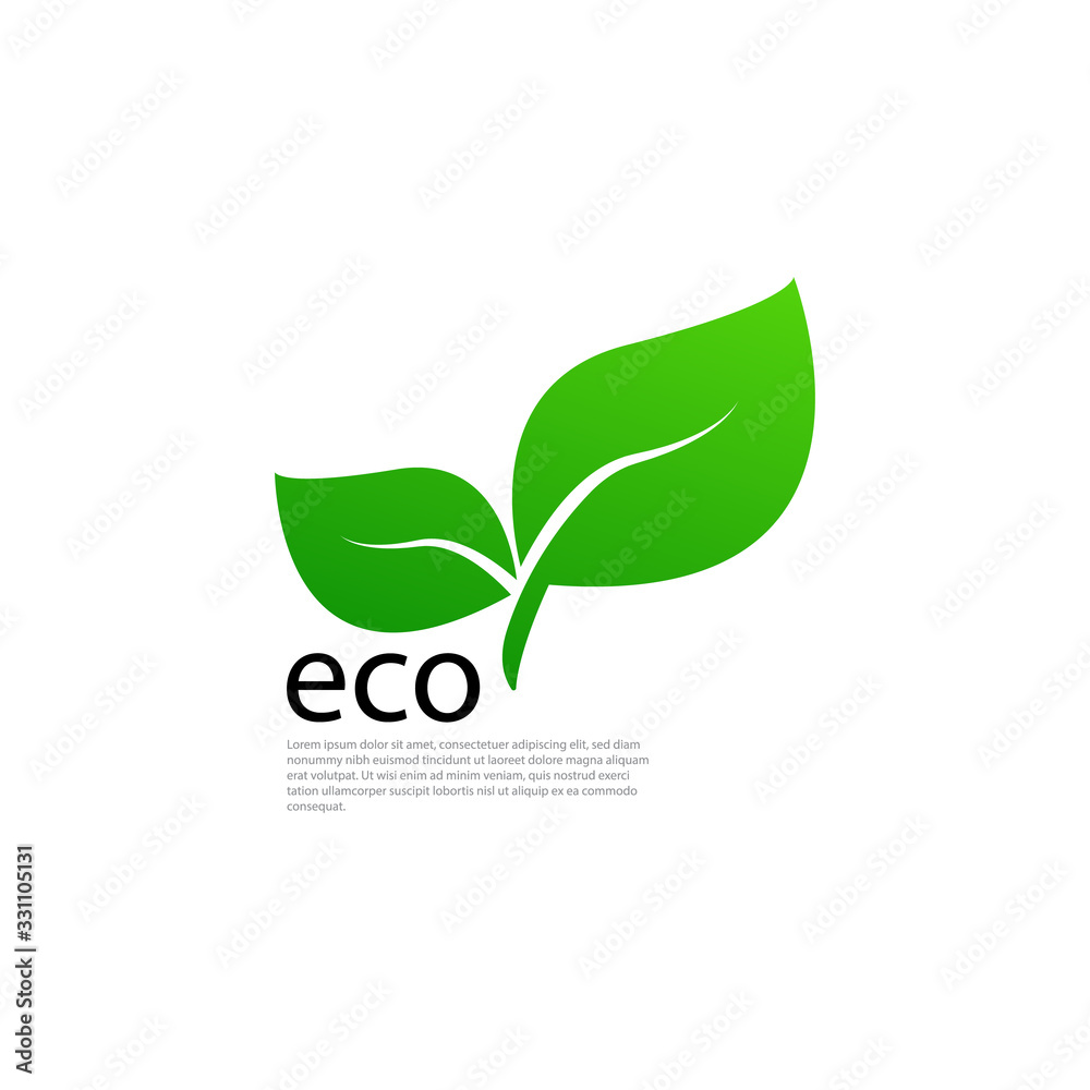 Green leaf icon design. Eco symbol concept isolated on white background. Vector illustration Green leaf icon design. Eco symbol concept isolated on white background. Vector illustration