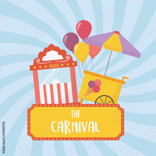 fun fair carnival ticket booth and ice cream recreation entertainment
