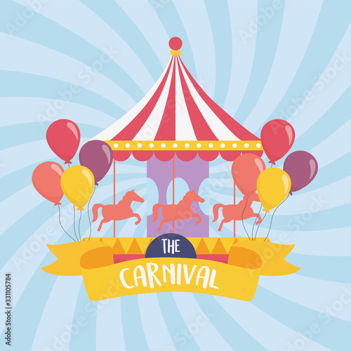 fun fair carnival carousel and balloons recreation entertainment