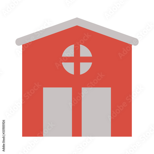 garden shed on white background