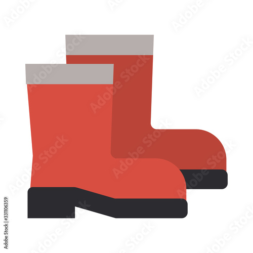 gardening boots on white background