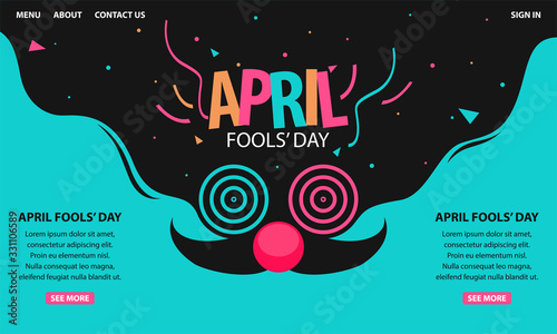 April fools day. Designed for greeting April fools day. Modern landing page