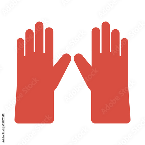 gardening gloves on white background