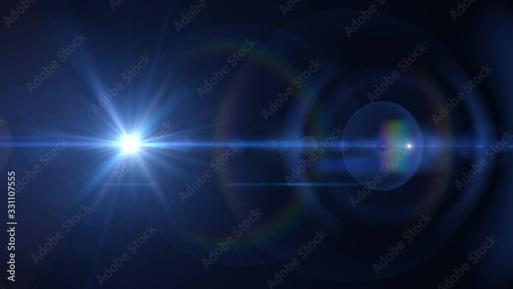 Pulsating gold light rays. Flares shiny animation. Optical Lens Flare