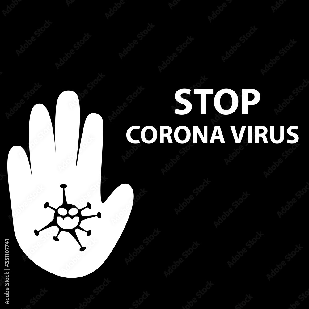 Fototapeta premium Flat icons forbidden Coronavirus 2020. Coronavirus in Wuhan, China, Global Spread, and the Concept of Icons Stopping Coronavirus ,vector illustration on white background