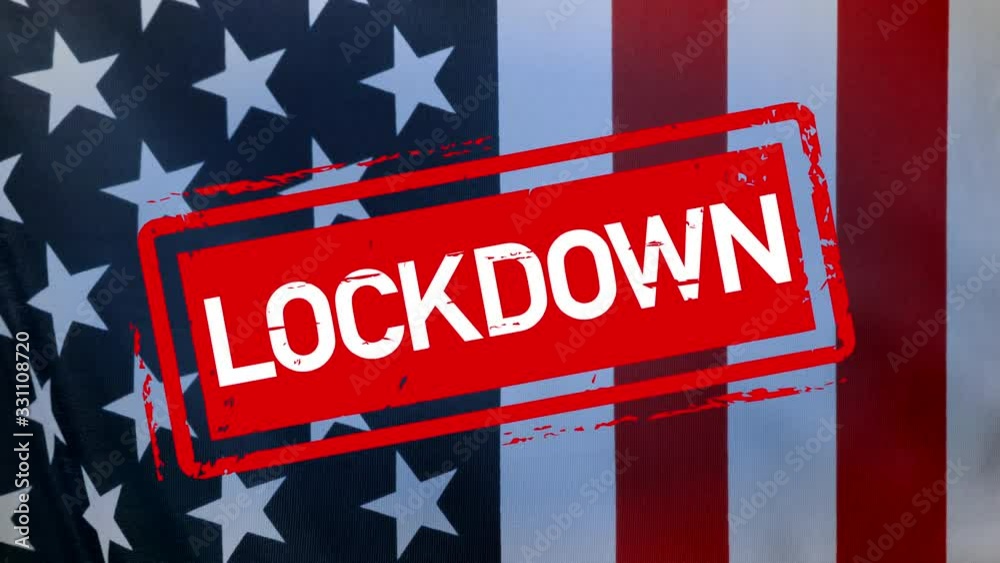 USA on Lockdown, United States of America Protest Street Demonstration Flag USA on Lockdown, United States of America Protest Street Demonstration Flag