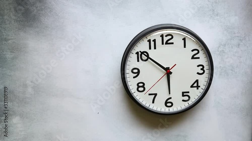 Wallpaper Mural Time Lapse of  a Clock on a White Wall with Room for Copy Torontodigital.ca