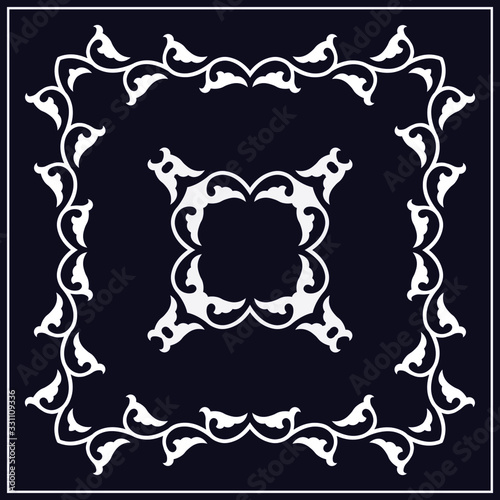 Decorative design with  ethnic element for decoration and your design. Kyrgyz,  Kazakh, Uzbek ornaments, symmetry texture. Print for shawl and carpet, tile. Vector illustration. Vector.