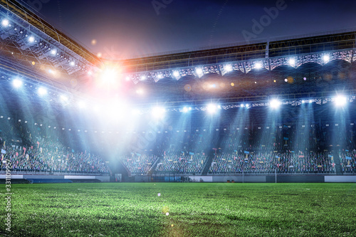 Full night football arena in lights © Sergey Nivens