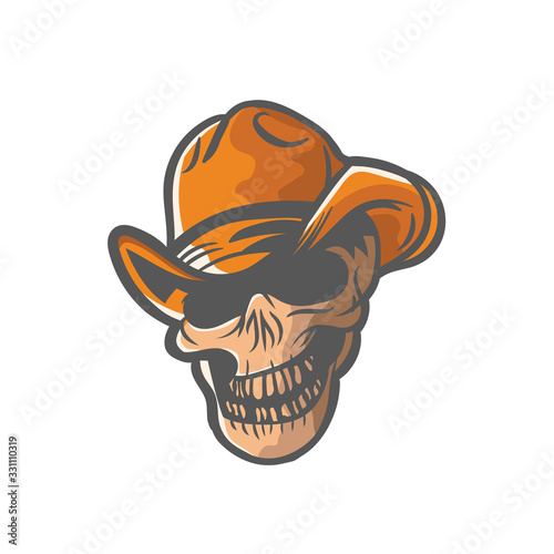 cowboys coat of arms with skull and guns, grunge.vintage design t-shirts