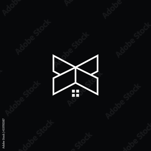 Logo design of X XX in vector for construction, home, real estate, building, property. Minimal awesome trendy professional logo design template on black background.