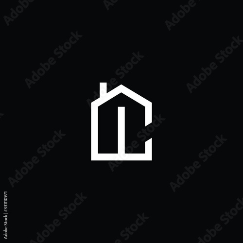 Logo design of C in vector for construction, home, real estate, building, property. Minimal awesome trendy professional logo design template on black background.