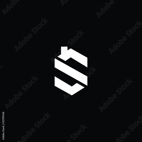 Logo design of S in vector for construction, home, real estate, building, property. Minimal awesome trendy professional logo design template on black background.