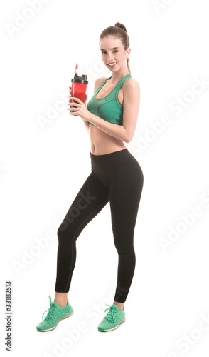 Sporty young woman with pro...