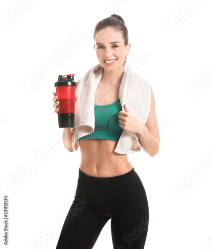 Sporty young woman with pro...
