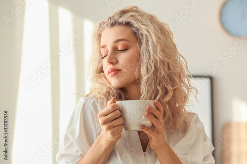 Morning of beautiful young ...