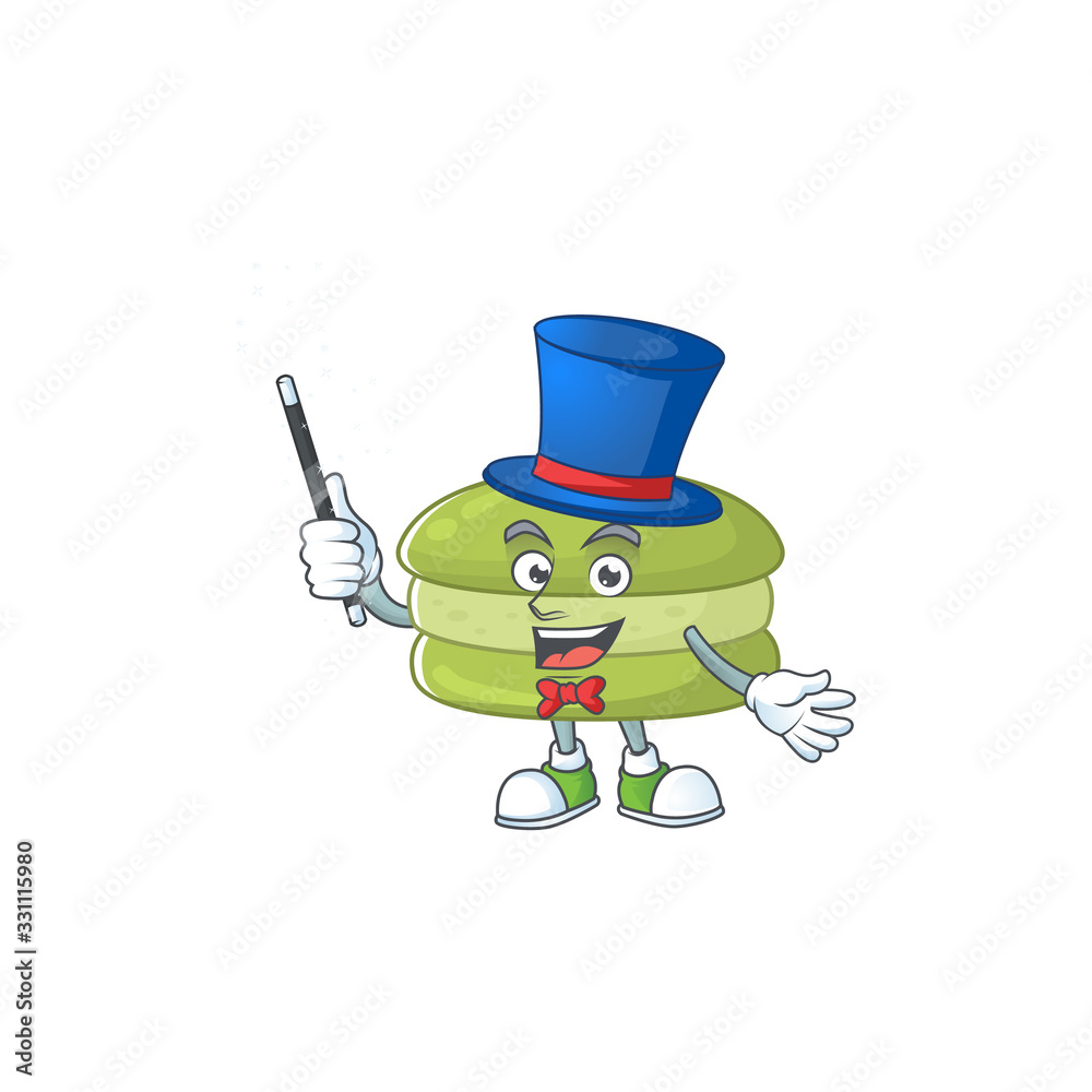 Charming coconut macarons cartoon design performance as a Magician style Charming coconut macarons cartoon design performance as a Magician style