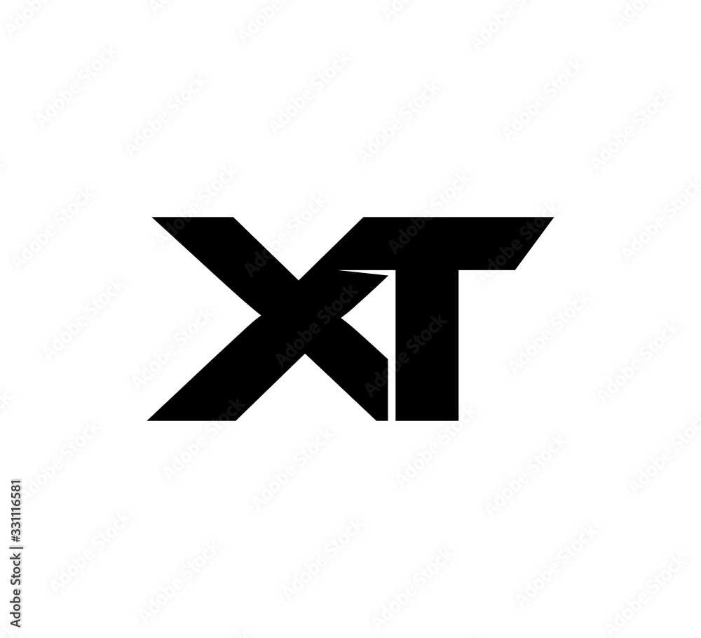 Initial 2 letter Logo Modern Simple Black XT Initial 2 letter Logo Modern Simple Black XT