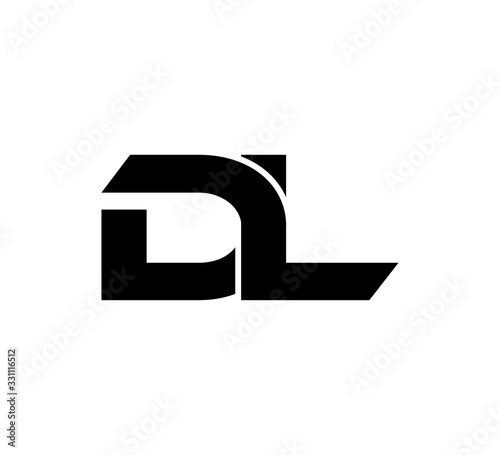 Initial 2 letter Logo Modern Simple Black DL photo