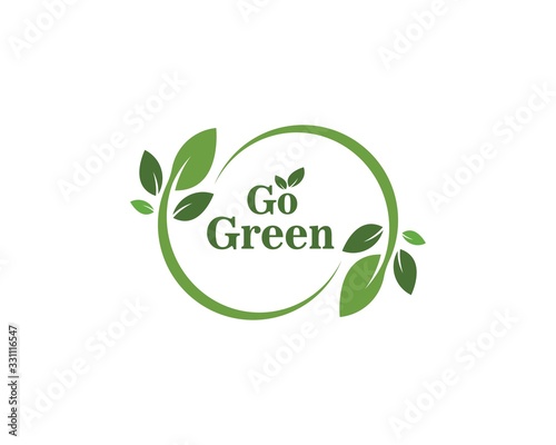 go green Logos of green leaf ecology nature element vector