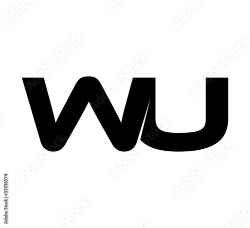 Initial 2 letter Logo Modern Simple Black WU