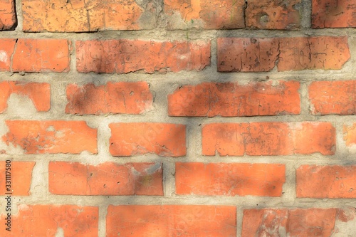 red brick masonry on a sunny day