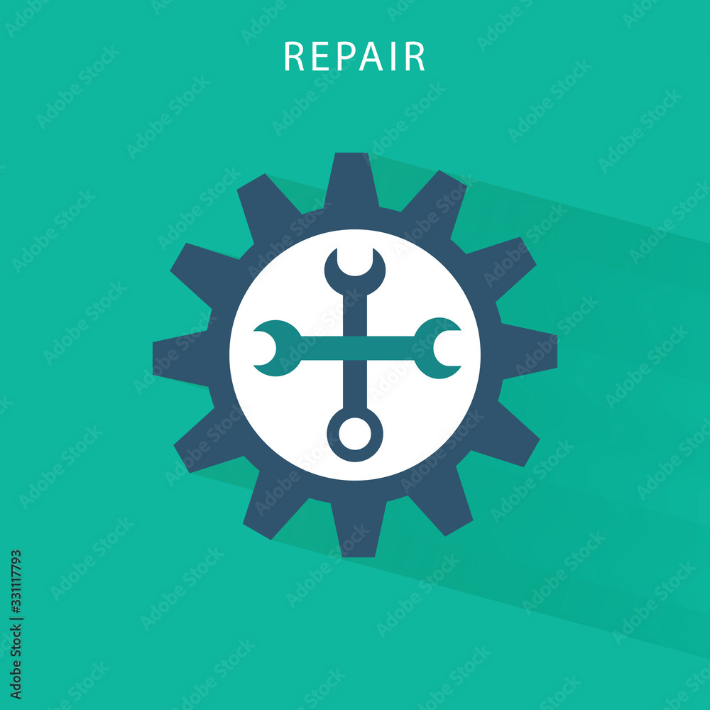Fototapeta premium Repair icon. Wrench and screwdriver icon. Settings vector icon.