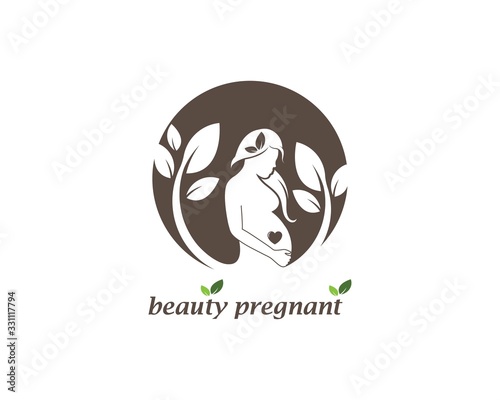 beauty pregnant women vector icon