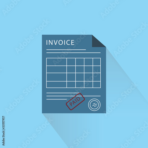 Invoice icon in flat style.