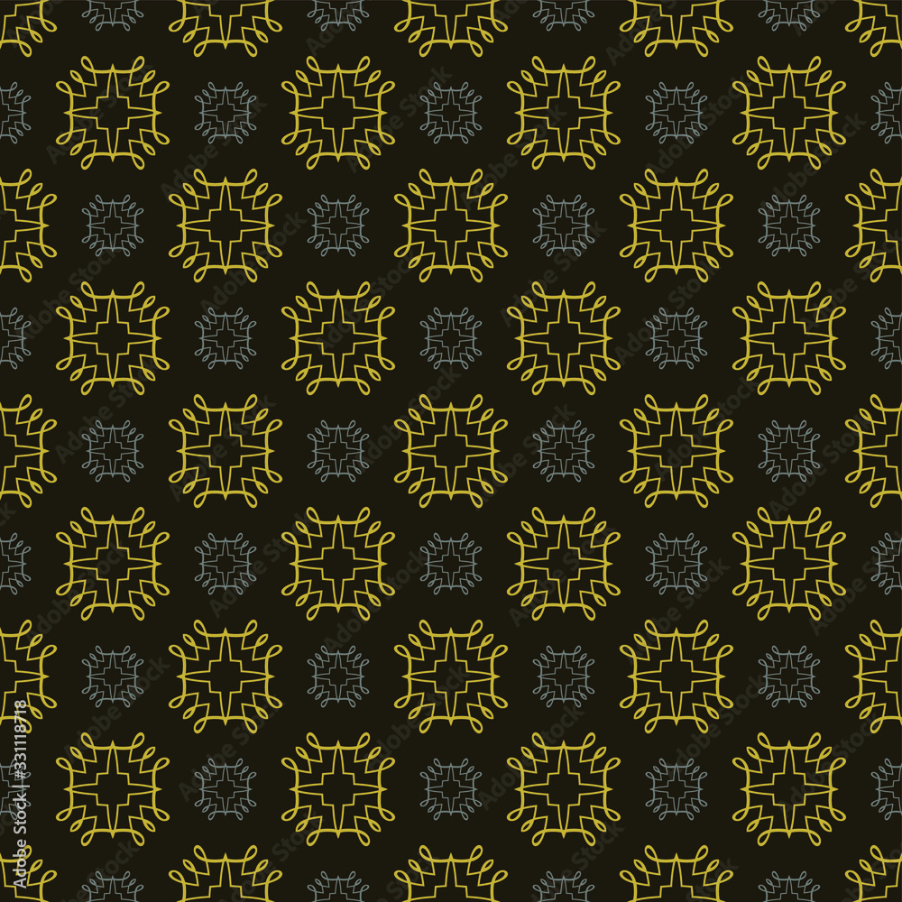 Contemporary Flower Pattern | Brown Background Vector | Seamless Background For Interior Design Contemporary Flower Pattern | Brown Background Vector | Seamless Background For Interior Design