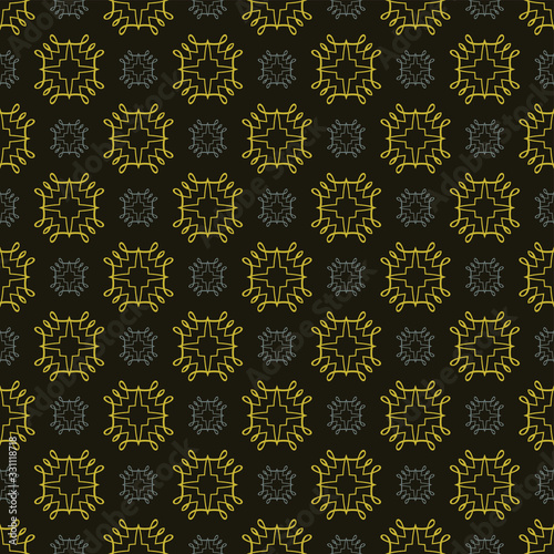 Contemporary Flower Pattern | Brown Background Vector | Seamless Background For Interior Design