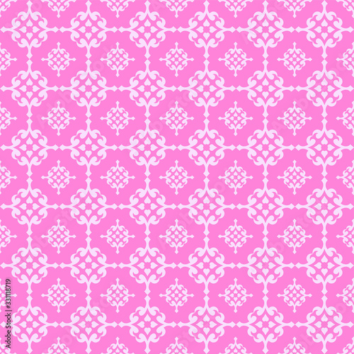 Modern Floral Pattern | Pink background Vector | Seamless Background For Interior Design