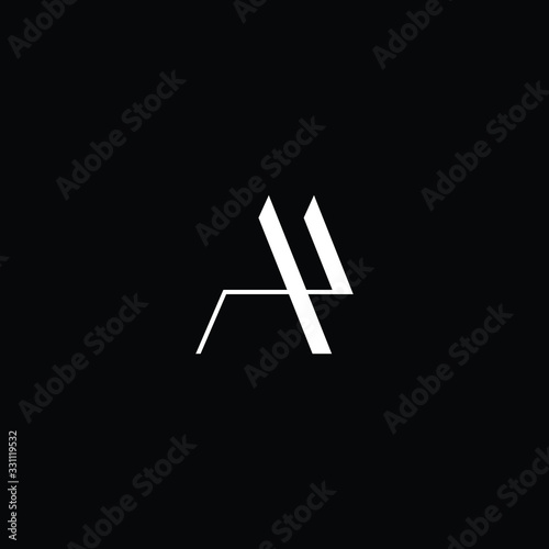 Minimal elegant monogram art logo. Outstanding professional trendy awesome artistic AP PA initial based Alphabet icon logo. Premium Business logo White color on black background