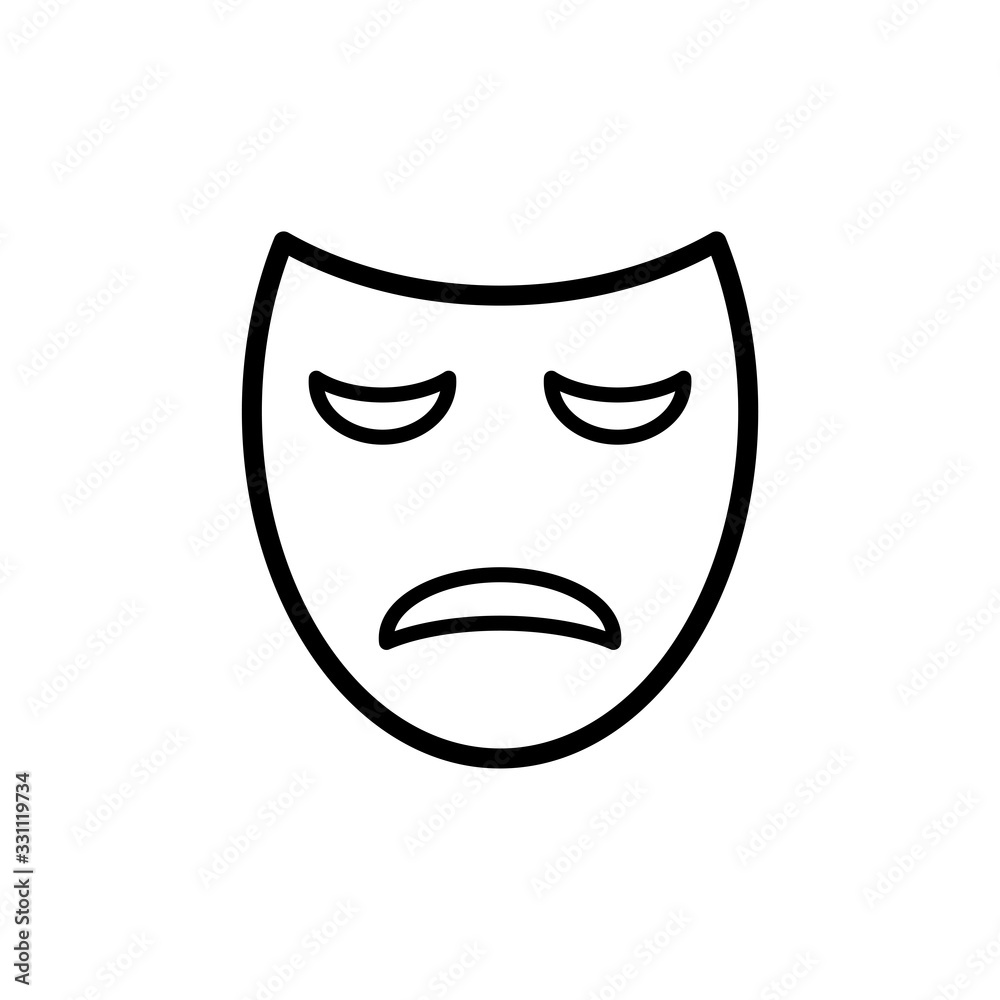 theater mask - carnival mask icon vector design template