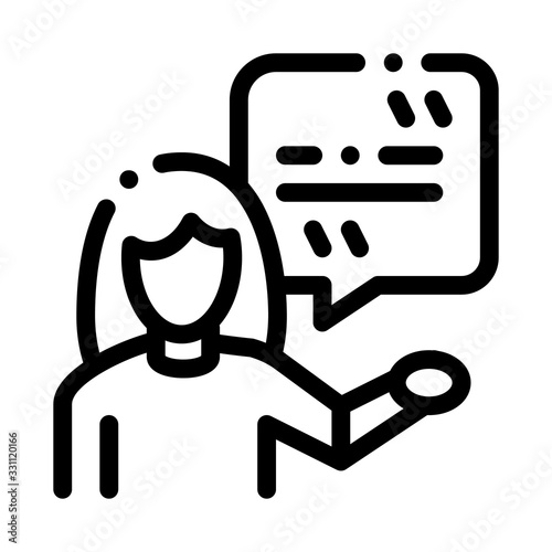 Actor Woman with Replica Icon Vector. Outline Actor Woman with Replica Sign. Isolated Contour Symbol Illustration