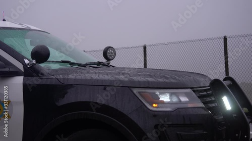 Police Car On rainy Day photo