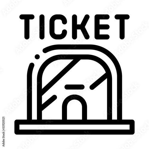 Ticket Casa Icon Vector. Outline Ticket Casa Sign. Isolated Contour Symbol Illustration
