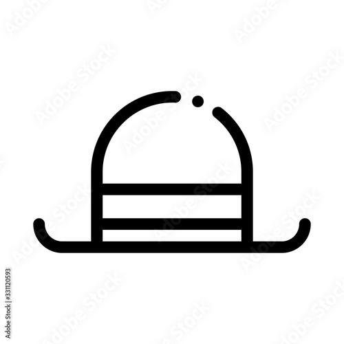 Bowler Hat Icon Vector. Outline Bowler Sign. Isolated Contour Symbol Illustration