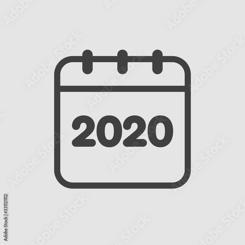 Vector icon calendar year 2020, day of the year