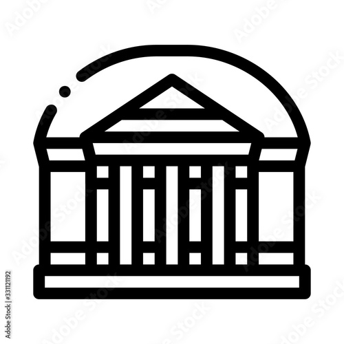 Theater Building Icon Vector. Outline Theater Building Sign. Isolated Contour Symbol Illustration