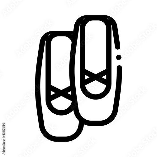 Replaceable Ballet Shoes Icon Vector. Outline Replaceable Ballet Shoes Sign. Isolated Contour Symbol Illustration
