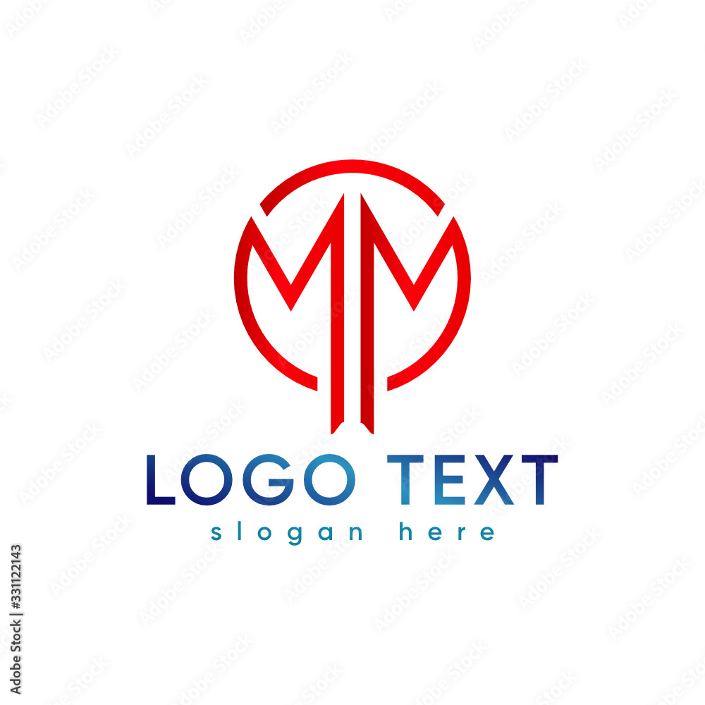 Abstract modern creative letter MM logo template, vector logo for business and company identity 