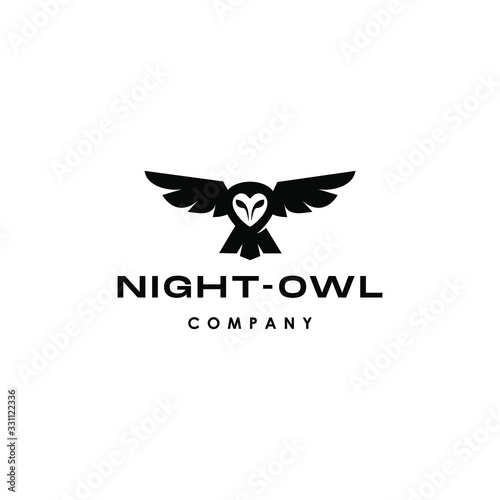 owl logo icon vector illustration clip art isolated on white background