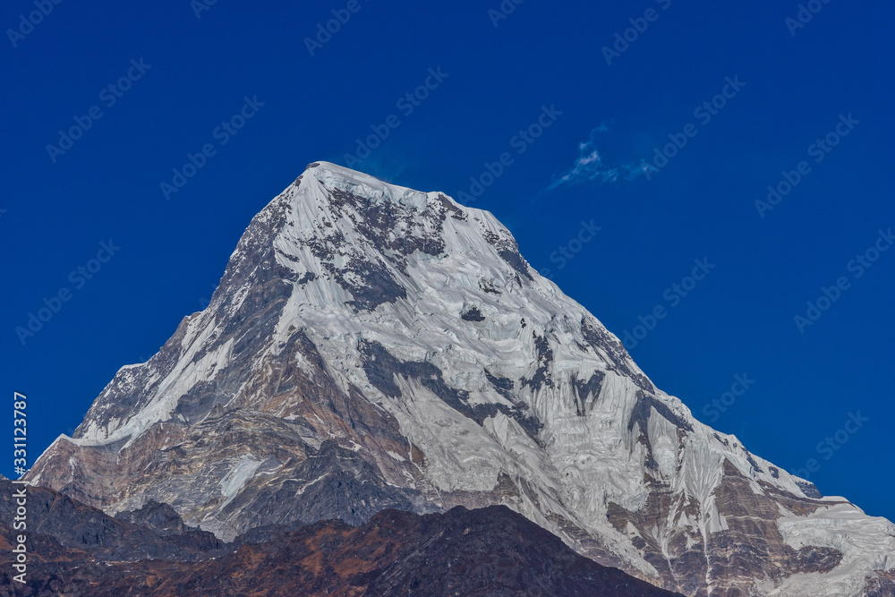 Majestic view of Annapurna south from Poonhill Ghorepani Nepal