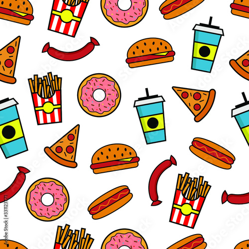 Fast Foods Seamless pattern