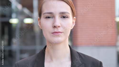 Outdoor Close up of Young Businesswoman