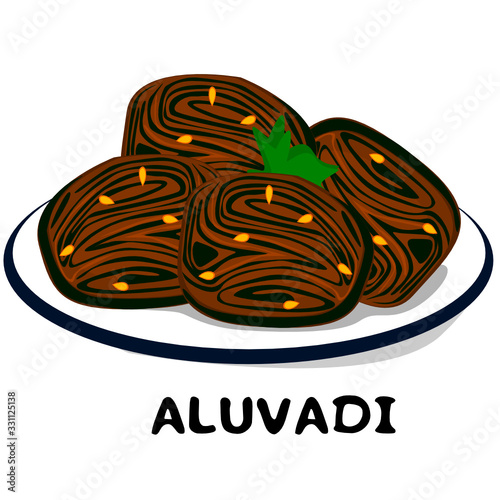 Aluvadi or Patra indian Maharashtra Food Vector