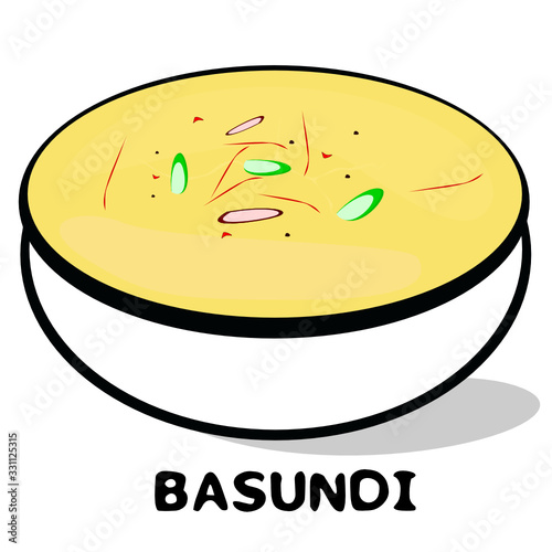 Basundi indian Maharashtra Food Vector