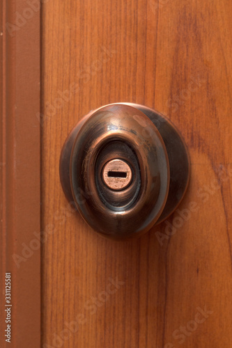 handle on a wooden door