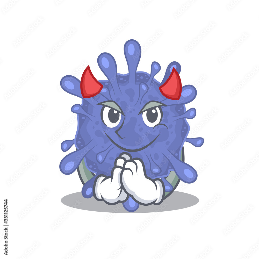 A picture of biohazard viruscorona in devil cartoon design A picture of biohazard viruscorona in devil cartoon design